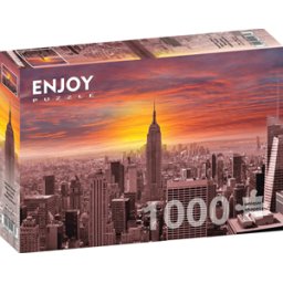 Sunset Over New York Skyline Puzzel (1000 stukjes)