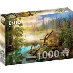A Log Cabin on the River Puzzel (1000 stukjes)