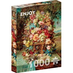 Flowers Still Life with Blue bird Puzzel (1000 stukjes)