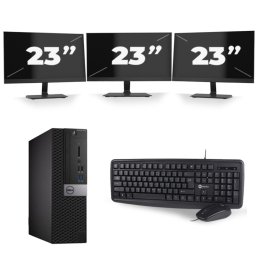 Dell Optiplex 5050 SFF - Intel Core i7-6e Generatie - 8GB RAM - 256GB SSD - Windows 11 + 3x 23 inch Monitor