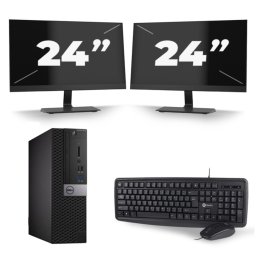 Dell Optiplex 5050 SFF - Intel Core i5-6e Generatie - 8GB RAM - 256GB SSD - Windows 11 + 2x 24 inch Monitor