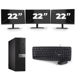 Dell Optiplex 5040 SFF - Intel Core i3-6e Generatie - 8GB RAM - 256GB SSD - Windows 11 + 3x 22 inch Monitor