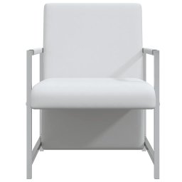 vidaXL Fauteuil met chromen poten kunstleer wit