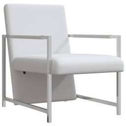 vidaXL Fauteuils 2 st met chroom frame kunstleer wit