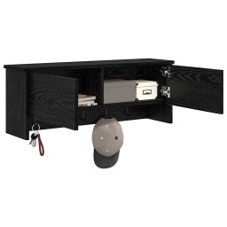 vidaXL Wandgemonteerde kapstok Muurmontage Zwart Eiken 80 x 20 x 30 cm