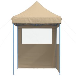 vidaXL Partytent inklapbaar pop-up met 2 zijwanden beige
