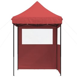 vidaXL Partytent inklapbaar pop-up met 2 zijwanden bordeauxrood