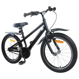 vidaXL Kinderfiets 18 Inch voor 5-7 jaar Zwart