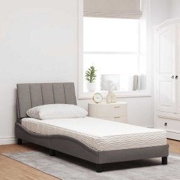 vidaXL Bed met matras "Hanko" stof taupe 80x200 cm