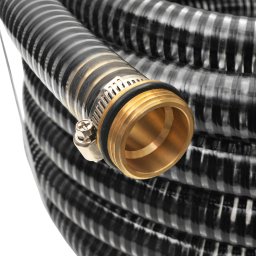 vidaXL Zuigslang met messing koppelingen 7 m 25 mm zwart