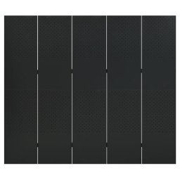 vidaXL Kamerscherm met 5 panelen 200x180 cm staal zwart