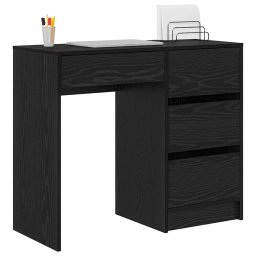 vidaXL Bureau Zwart Eiken Bewerkt hout 90 x 37,5 x 75 cm
