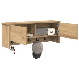 vidaXL Wandgemonteerde kapstok Muurmontage Artisan Eiken Bewerkt hout