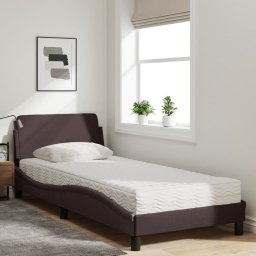 vidaXL Bed met matras "Dover" stof donkerbruin 80x200 cm