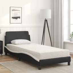vidaXL Bed met matras "Dover" kunstleer zwart en wit 80x200 cm