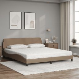 vidaXL Bed met matras "Dover" kunstleer cappuccinokleurig 180x200 cm