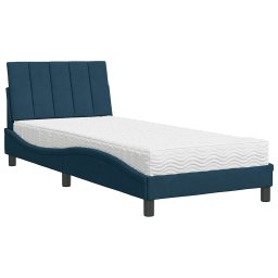 vidaXL Bed met matras "Hanko" fluweel blauw 90x190 cm