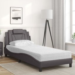vidaXL Bed "Viana" met matras kunstleer grijs 80x200 cm