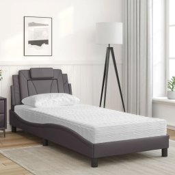 vidaXL Bed "Viana" met matras kunstleer grijs 90x190 cm