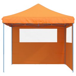 vidaXL Partytent inklapbaar pop-up met 2 zijwanden oranje