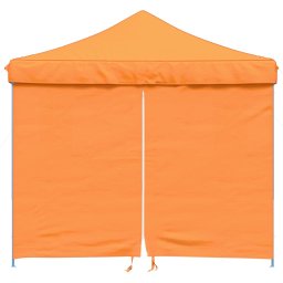 vidaXL Partytent inklapbaar pop-up met 4 zijwanden oranje