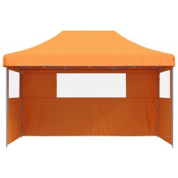 vidaXL Partytent inklapbaar pop-up met 3 zijwanden oranje