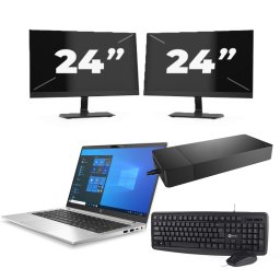 HP ProBook 430 G8 - Intel Core i3-11e Generatie - 13 inch - 8GB RAM - 256GB SSD - Windows 11 Home + 2x 24 inch Monitor