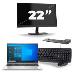 HP EliteBook 850 G8 - Intel Core i7-11e Generatie - 15 inch - 8GB RAM - 256GB SSD - Windows 11 Home + 1x 22 inch Monitor