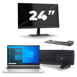 HP EliteBook 850 G8 - Intel Core i7-11e Generatie - 15 inch - 8GB RAM - 256GB SSD - Windows 11 Home + 1x 24 inch Monitor