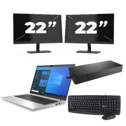 HP ProBook 430 G8 - Intel Core i3-11e Generatie - 13 inch - 8GB RAM - 256GB SSD - Windows 11 Home + 2x 22 inch Monitor