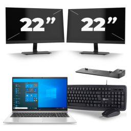 HP EliteBook 850 G8 - Intel Core i7-11e Generatie - 15 inch - 8GB RAM - 256GB SSD - Windows 11 Home + 2x 22 inch Monitor
