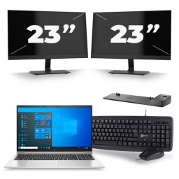 HP EliteBook 850 G8 - Intel Core i7-11e Generatie - 15 inch - 8GB RAM - 256GB SSD - Windows 11 Home + 2x 23 inch Monitor