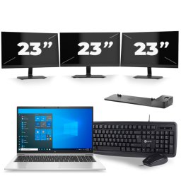 HP EliteBook 850 G8 - Intel Core i7-11e Generatie - 15 inch - 8GB RAM - 256GB SSD - Windows 11 Home + 3x 23 inch Monitor