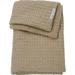 Meyco Baby Wafel Teddy ledikant deken - taupe - 100x150cm - 2.0 TOG