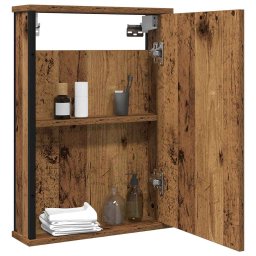 vidaXL Badkamerspiegelkast 42x12x60 cm bewerkt hout oud hout