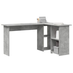 vidaXL Bureau Beton Grijs 142 x 102 x 73 cm Bewerkt hout