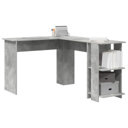 vidaXL Hoekbureau Beton Grijs Bewerkt hout 140 x 113,5 x 75 cm