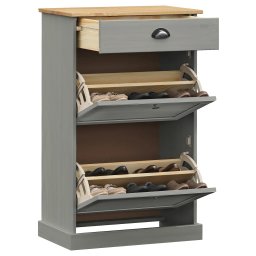 vidaXL Schoenenkast VIGO 60x35x96 cm massief grenenhout grijs