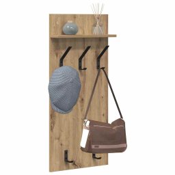 vidaXL Wandgemonteerde kapstok Muurmontage Artisan Eiken Bewerkt hout
