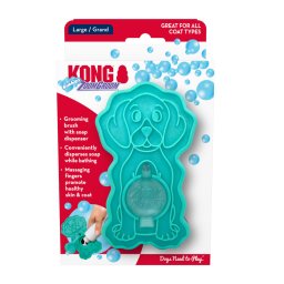 Kong Dog Massageborstel Zoom Groom - Turquise: L 12 x B 7 x H 7 cm