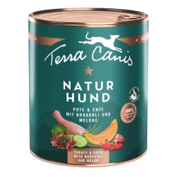 6x 800g Terra Canis natural dog kalkoen & eend met broccoli & meloen natvoer voor honden