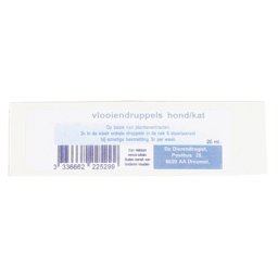 DIERENDROGIST VLOOIENDRUPPEL NATUURLIJKE OLIE BASIS 20 ML