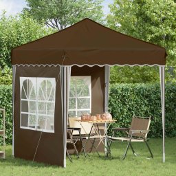 vidaXL Pop-up partytent 195 x 195 x 245 cm Taupe Oxford Stof