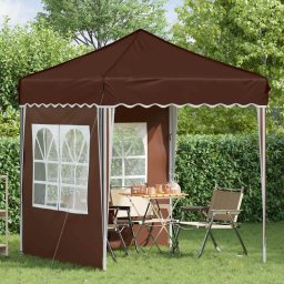 vidaXL Pop-up partytent 195 x 195 x 245 cm Bruin Oxford Stof