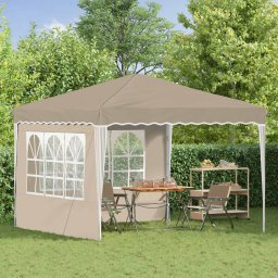 vidaXL Pop-up partytent 288 x 288 x 245 cm Crèmekleurig Oxford Stof