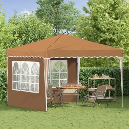 vidaXL Pop-up partytent 288 x 288 x 245 cm Beige Oxford Stof