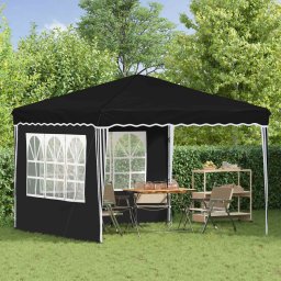 vidaXL Pop-up partytent 288 x 288 x 245 cm Zwart Oxford Stof