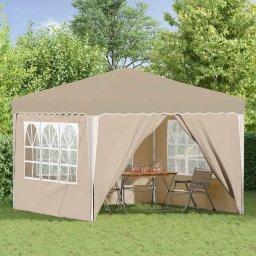 vidaXL Pop-up partytent 288 x 288 x 245 cm Crèmekleurig Oxford Stof