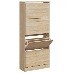 vidaXL Schoenenkast 63x24x147 cm bewerkt hout sonoma eikenkleurig
