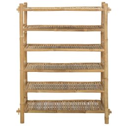 vidaXL Schoenenrek met plank Naturel 6-laags Bamboe